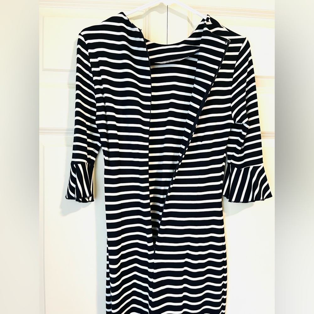 Banana Republic Casual Women Stripes Dress Solid Cotton Spandex size 4 Navy WHT - Picture 15 of 16